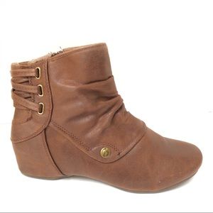 Baretrap Boots 7.5 Cognac Brown Faux Leather Ankle